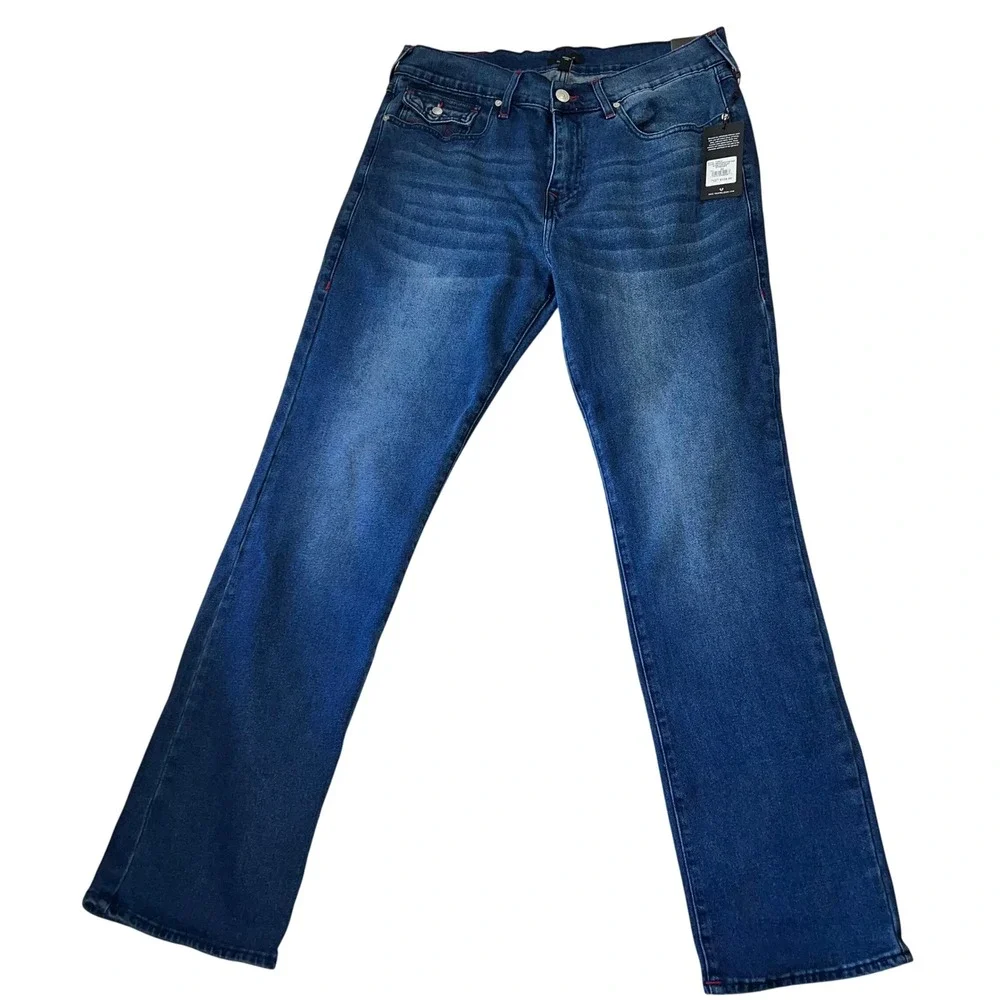 True Religion Ricky‎ Relaxed Straight Jeans Medium Rustic Barn Wash W33 L34 Y2K